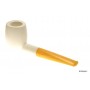 A.Bauer meerschaum pipes with amber mouthpiece - Billiard - Made in Austrias