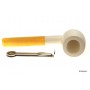 A.Bauer meerschaum pipes with amber mouthpiece - Billiard - Made in Austrias