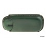 Leather sewn by hand cigar case for 2 half toscano - Green