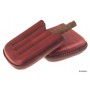 Leather sewn by hand cigar case for 4 half toscano - Red
