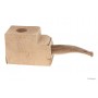 Bruyère troué avec tuyau plein en acrylique “bois“ pour pipes demi-courbes