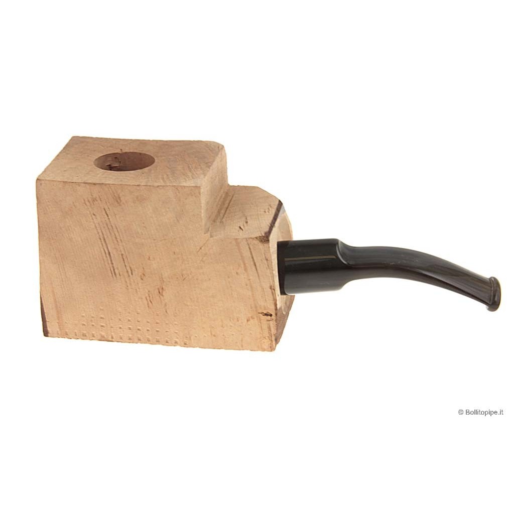 Bruyère troué avec tuyau saddle en acrylique “buffle“ pour pipes demi-courbes