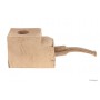 Bruyère troué avec tuyau saddle en acrylique “bois“ pour pipes demi-courbes