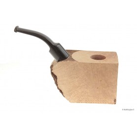 Bruyère troué avec tuyau saddle en acrylique “buffle“ pour pipes courbes