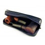 Arcadia leather pouch for 2 pipes, tobacco and accessories - Black