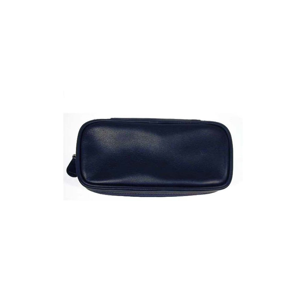 Castello leather pouch for 2 pipes, tobacco and accessories - Black