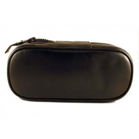 Peterson black leather pouch for 2 pipes and accessories