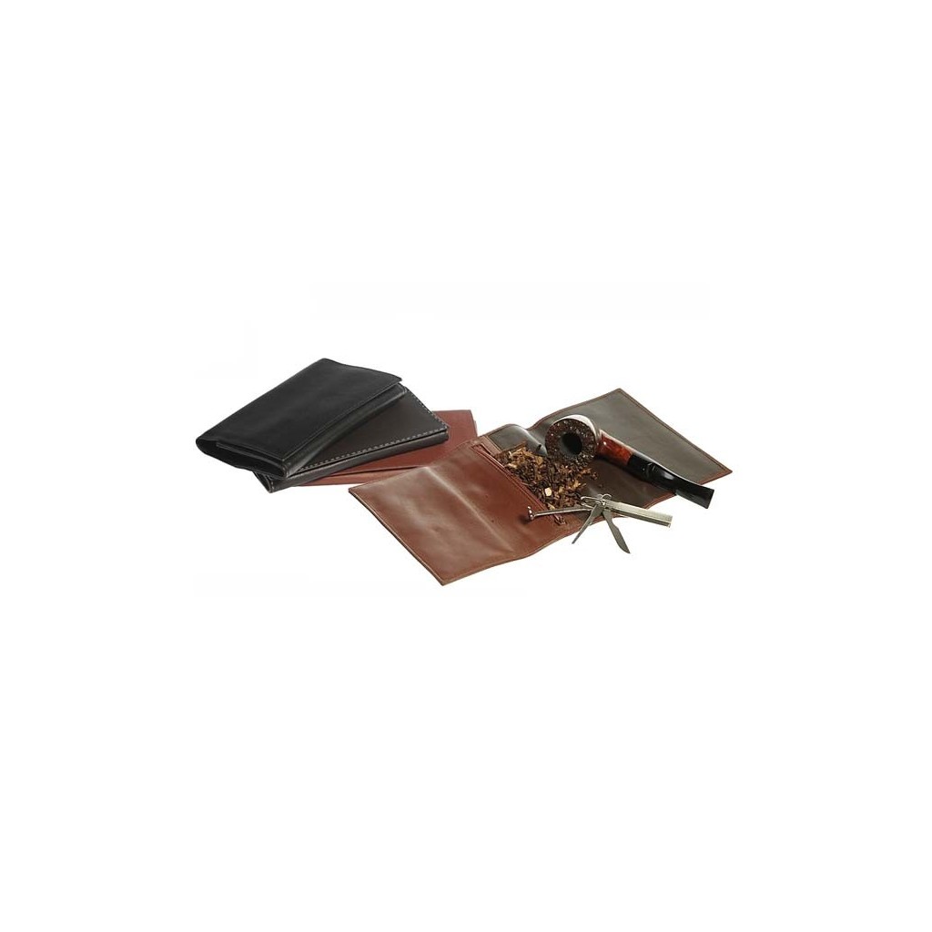 Leather tobacco pouch “Roll up“ with zip