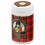 Ceramic Tobacco jar - Scottish tartan red color