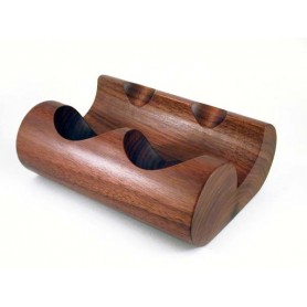 Pose-pipes pour 2 pipes - “Round“ en noix