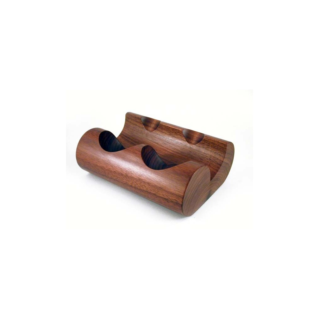 Walnut pipe stand “Round“ for 2 pipes