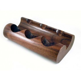Pose-pipes pour 3 pipes - “Round“ en noix