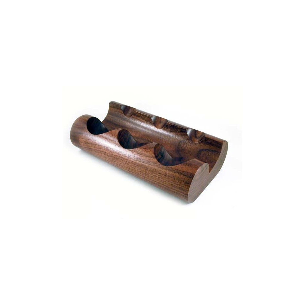 Walnut pipe stand “Round“ for 3 pipes