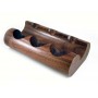 Pose-pipes pour 3 pipes - “Round“ en noix