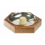 Hexagonal pipe ashtray - mahogany nickel plated