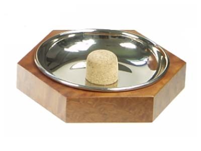 Hexagonal pipe ashtray - mahogany nickel plated - Bild 1 von 1