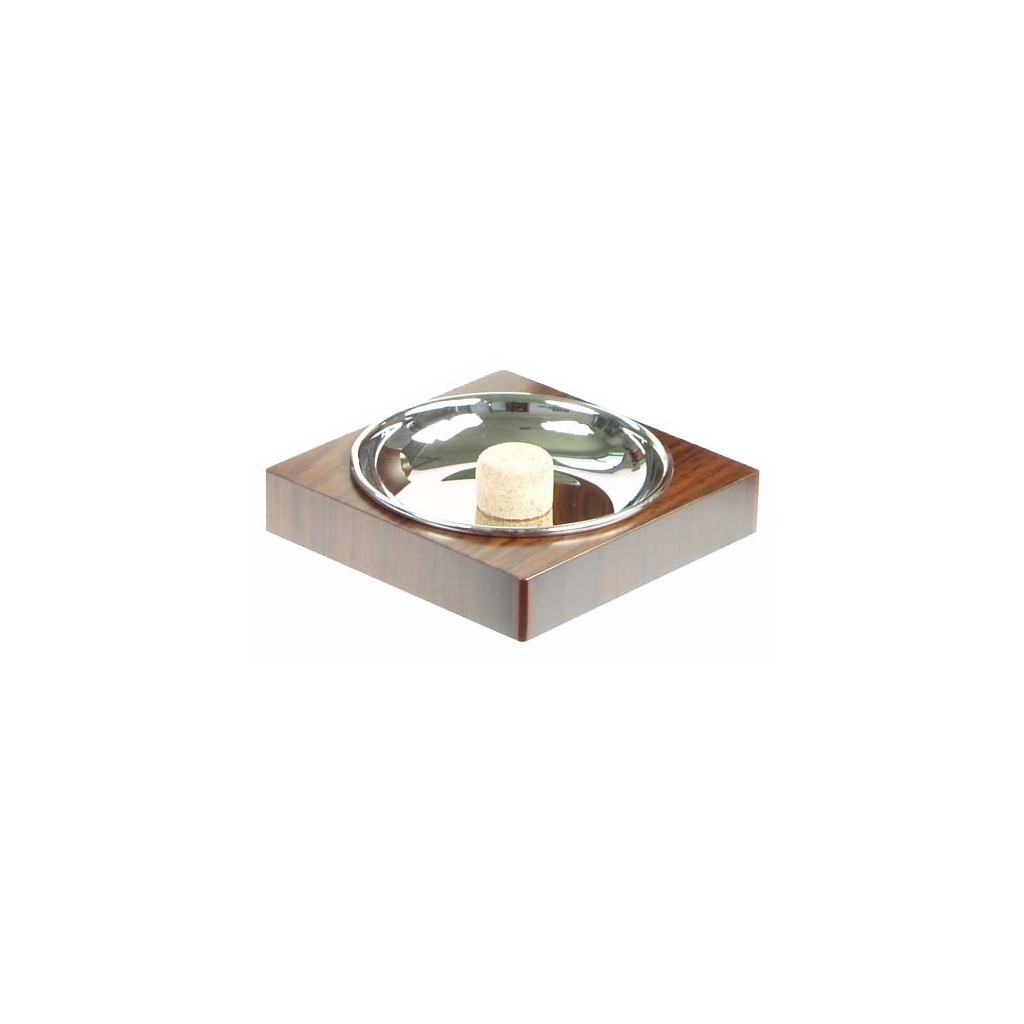 Square pipe ashtray - palisander nickel plated