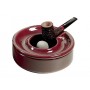 Ashtray with knocker and lid bordeaux ceramic