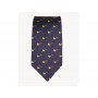 Cravate Castello en soie 100% - Bleu avec pipe jaune
