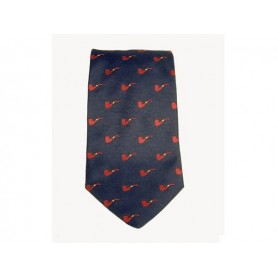 Castello Tie 100% Silk - Blue with red pipes