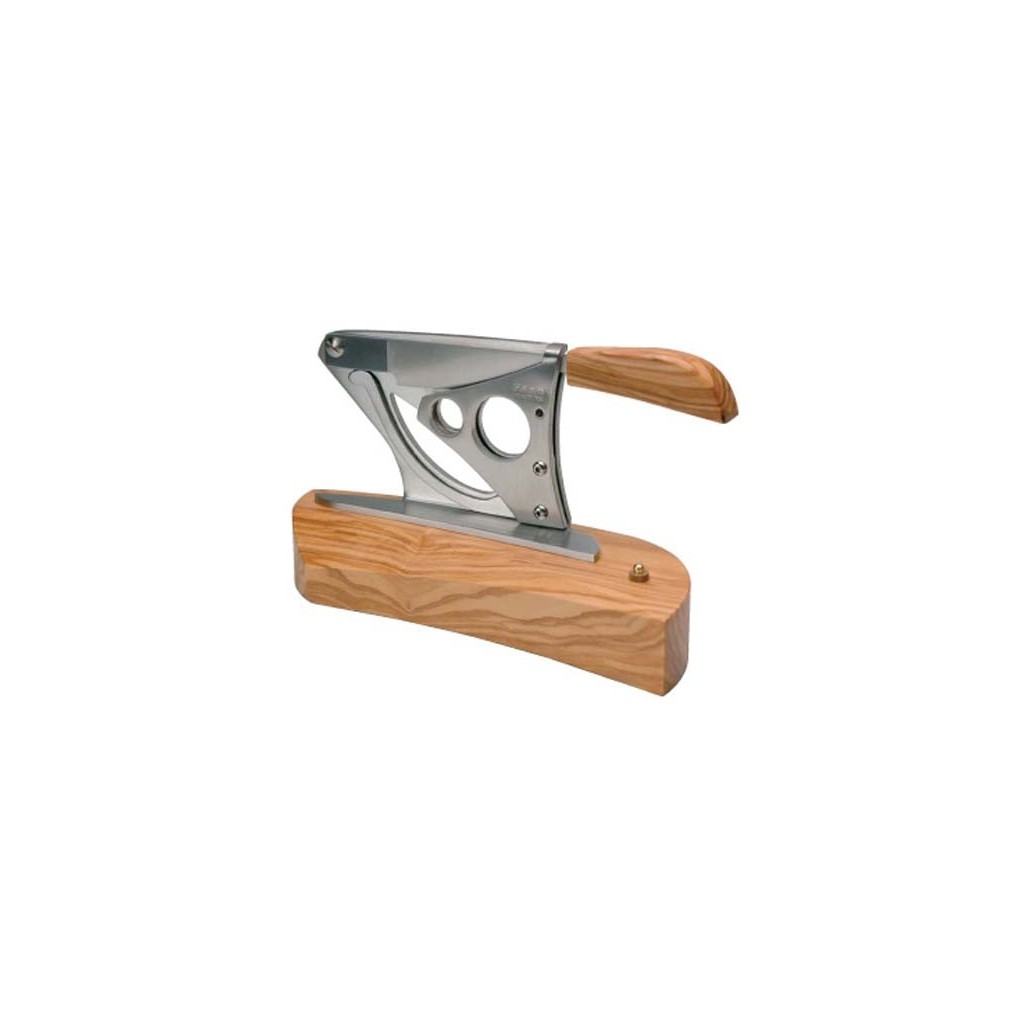 Saladini table cigar cutter “half moon“ olivewood base and handle