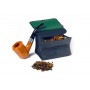 Borsa per tabacco “Box“ Peterson “Avoca“ in nappa blu con interno verde