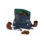 Peterson “Avoca“ blue leather pipe and tobacco pouch