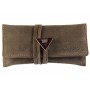Leather tobacco pouch Mava - Brown Suede
