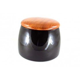 Arcadia tobacco jar - ceramics and rosewood