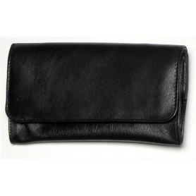 Black Leather tobacco pouch - for 100gr