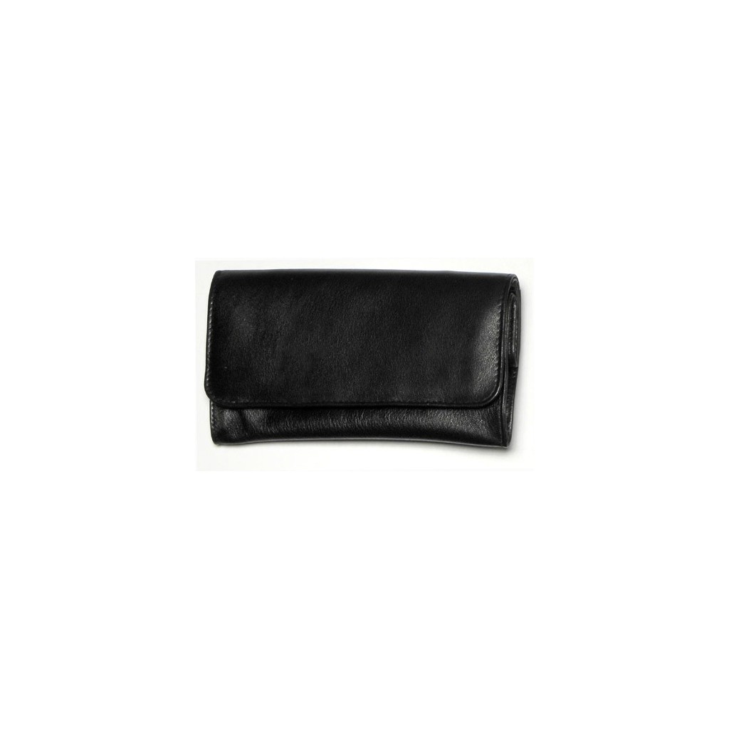 Black Leather tobacco pouch - for 100gr