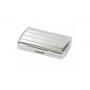 Cigarette case “soap“ chrome plated - lines and bands