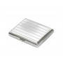 Double cigarette case chrome plated - lines and bands