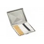 Cigarette case 1 row chrome plated - rhombus engraving
