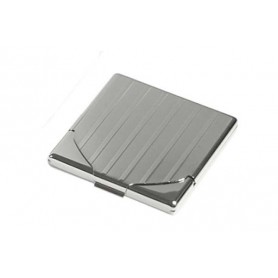1 row cigarette case chrome engraved with flap - lines & bands
