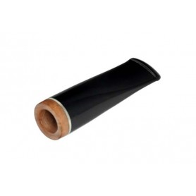 Tuyau “Chubby“ de méthacrylate noir et bruyere pour cigare Toscano