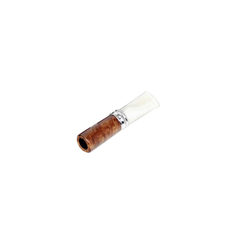 Bocchino per sigaro toscano in radica e metacrilato avorio con filtro 9mm