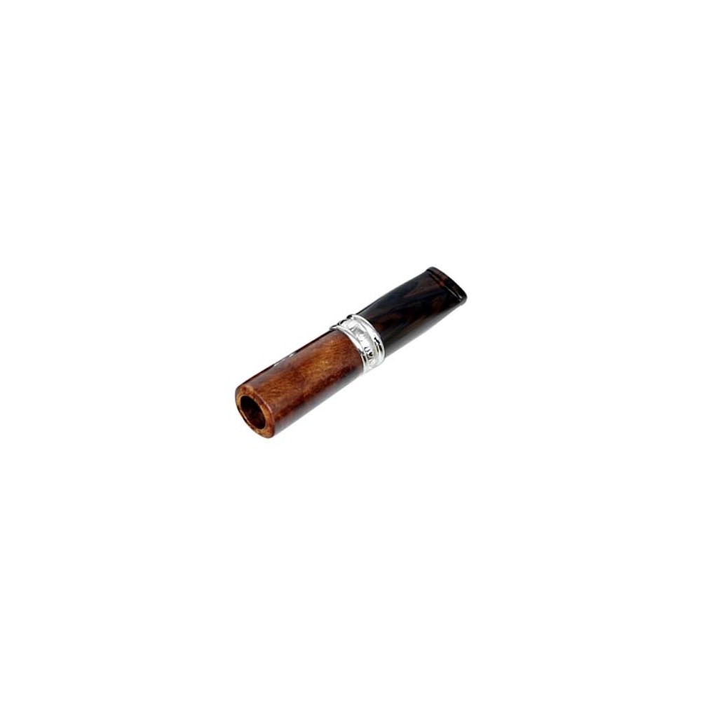 Bocchino per sigaro toscano in radica e metacrilato cumberland con filtro 9mm