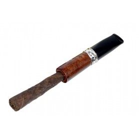 Metacrilado negro y brezo boquila por cigarro toscano con filtro 9mm