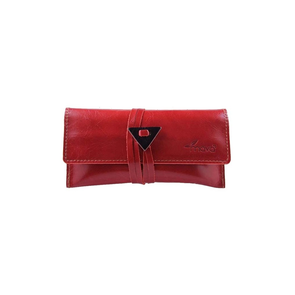 Leather tobacco pouch Mava - Red
