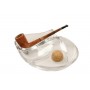 Glass ashtray with pipe rest