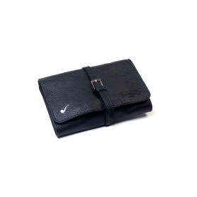 Leather pouch for 4 pipes and accessories - Black