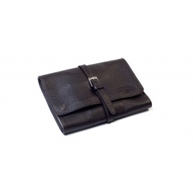 Leather pouch for 4 pipes and accessories - Brown
