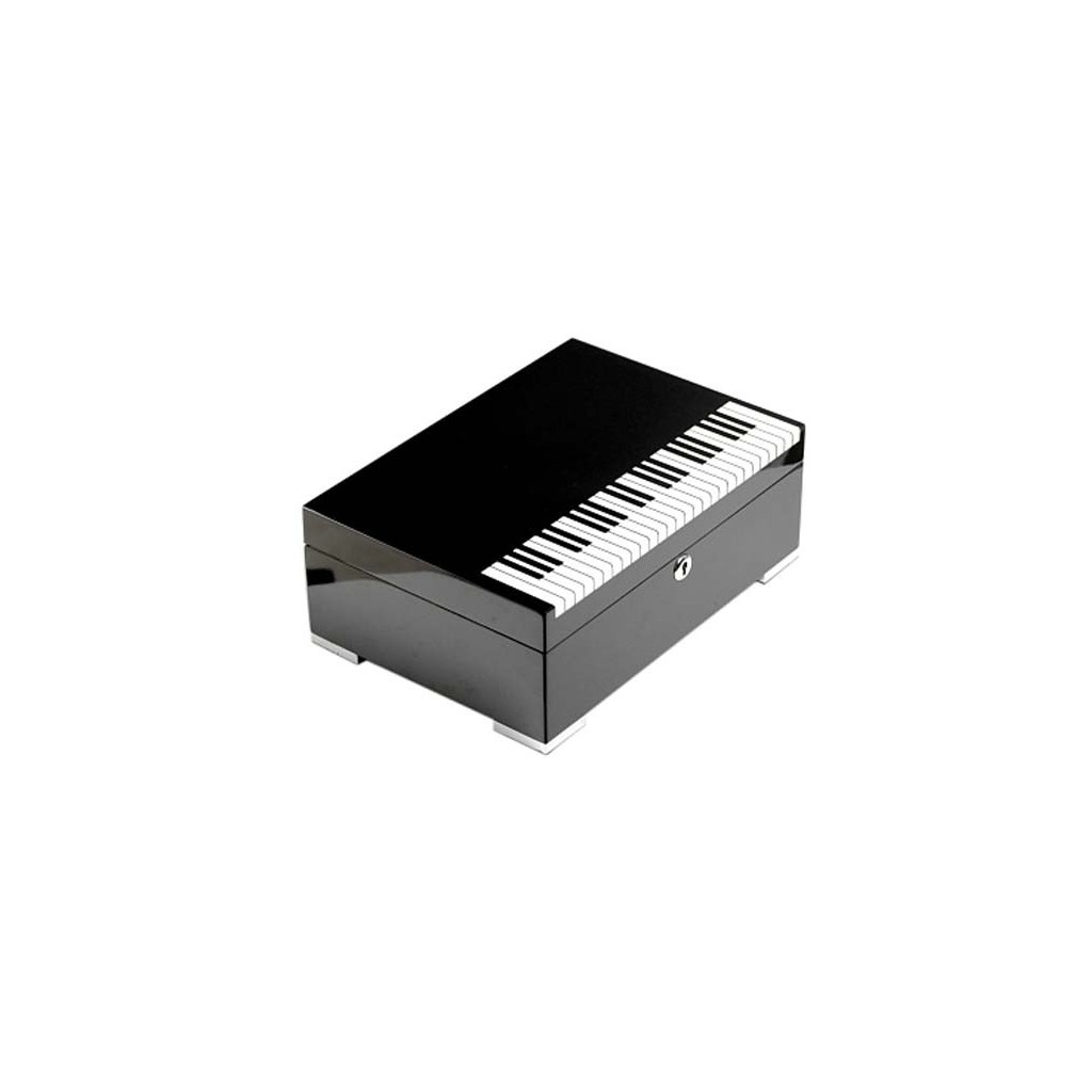 Humidor Piano style with lock - digital higro