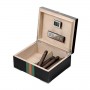 Green strap humidor black laque polished with digital higro