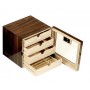 Gabinete del cigarro en madera de nogal con pulidos 4 Casetti y higrómetro digital