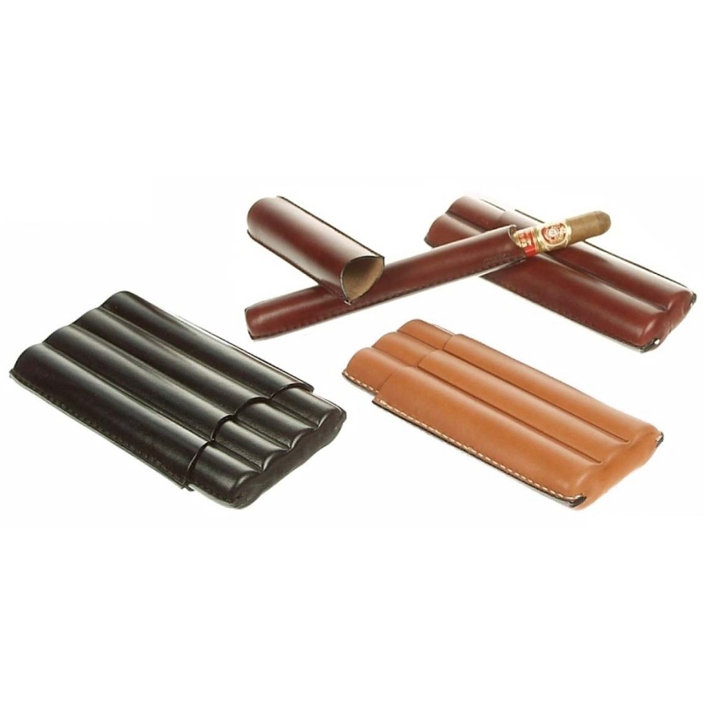 Leather cigar case for 1-2-3-4 Cervantes