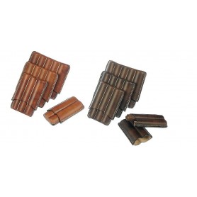 Fingered leather cigar case for 2-3-4-5 Half Toscano