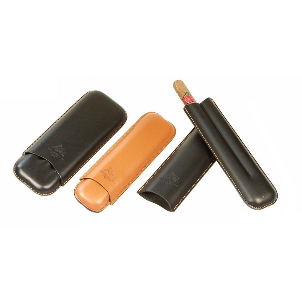 Leather cigar case for 2-3 Double Corona