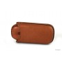 Leather sewn by hand cigar case for 2 half toscano - Tan